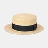 Lcate Women's Boater Hat Summer Resort Vacation Raffia Bow Hat Straw Panama Hat LAN003