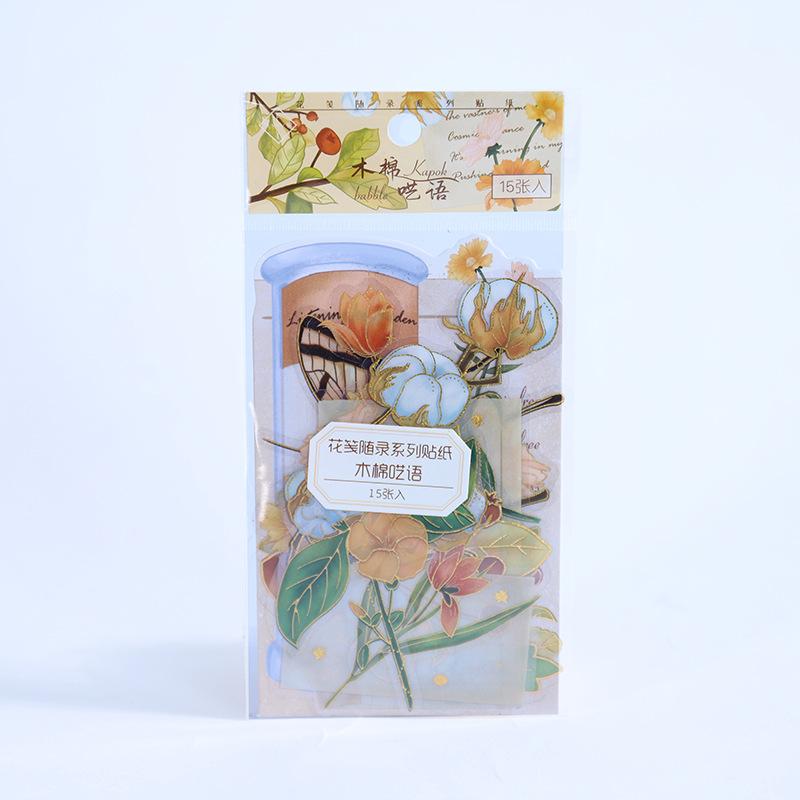 15pcs/lot Kawaii Stationery Stickers flower Diary Planner Decorative Mobile Sticker Scrapbooking Journal DIY Craft Sticker