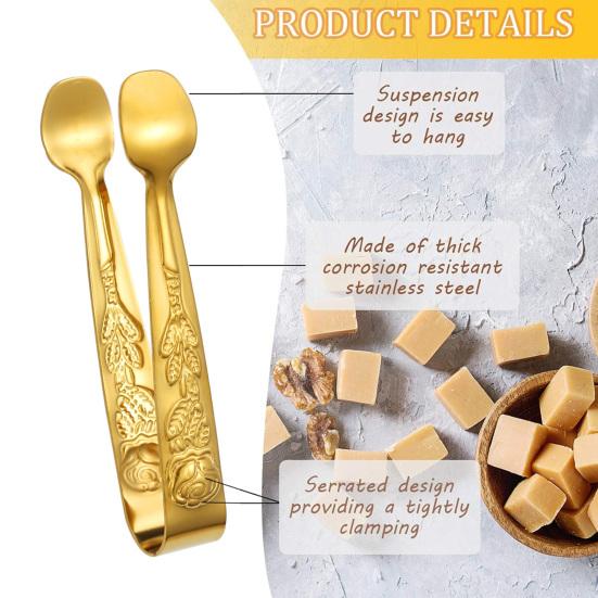 Зажим для кубиков льда из нержавеющей стали, нержавеющий, яркий цвет, удобная ручка, круглая головка, сахар, еда, барбекю, щипцы для выпечки, кухонный инструмент