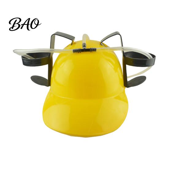 Party Headwear Drink Cap with Straw, Drinking Hat for Adults, Plastic Lazy Helmet, Hands-free Creative Beer Birthday Parties Festivals Home