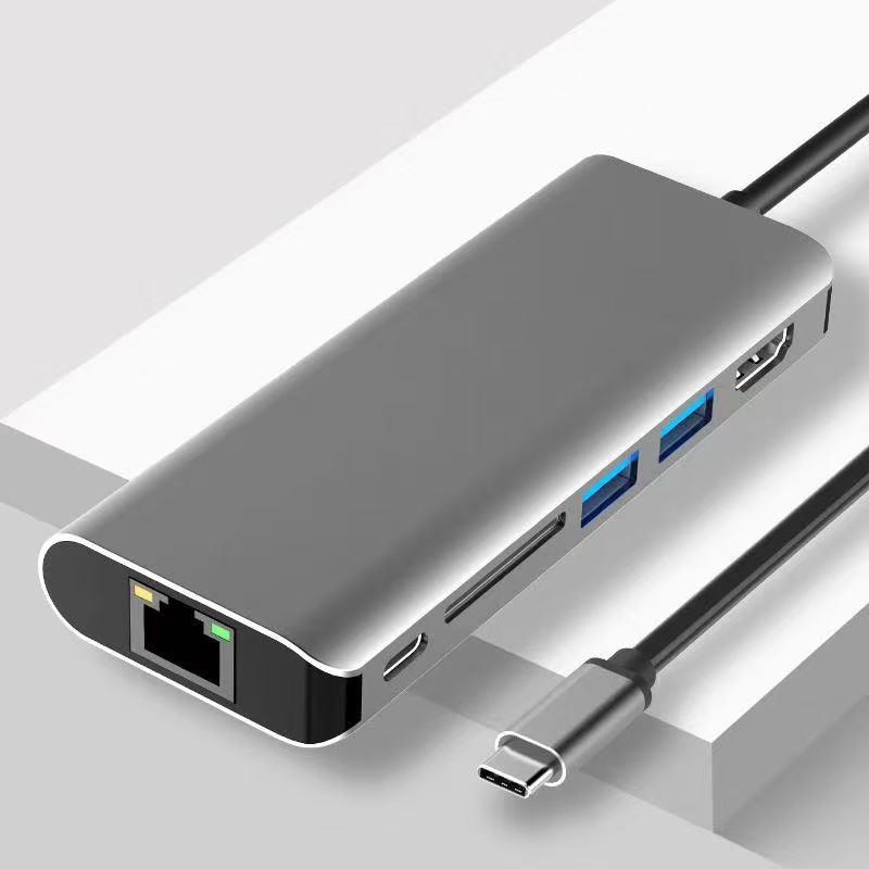 4K HDMI Type-C Док-станция: Гигабитный Ethernet и многофункциональное USB-расширение для планшетов, телефонов, компьютеров