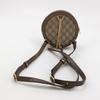 [Pre-Owned] Ophidia Logo Stripe Web Zipper Canvas And Leather Round Bag Backpack Mini - Excellent #87EL6C