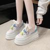 Platform White Shoes High Sense 2025 New Women's Spring Versatile Casual Muffin Shoes Small Inner Heightening Board Shoes