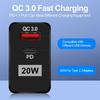 Двойное быстрое USB-зарядное устройство - 5В/9В/12В, QC3.0+PD, стандарты ЕС/США