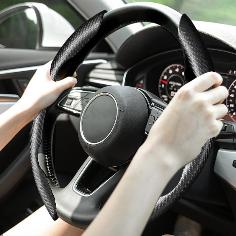 1 пара Чехол на руль автомобиля для руля диаметром 38 см Наппа Кожа Чехол-усилитель руля Защита для интерьера автомобиля