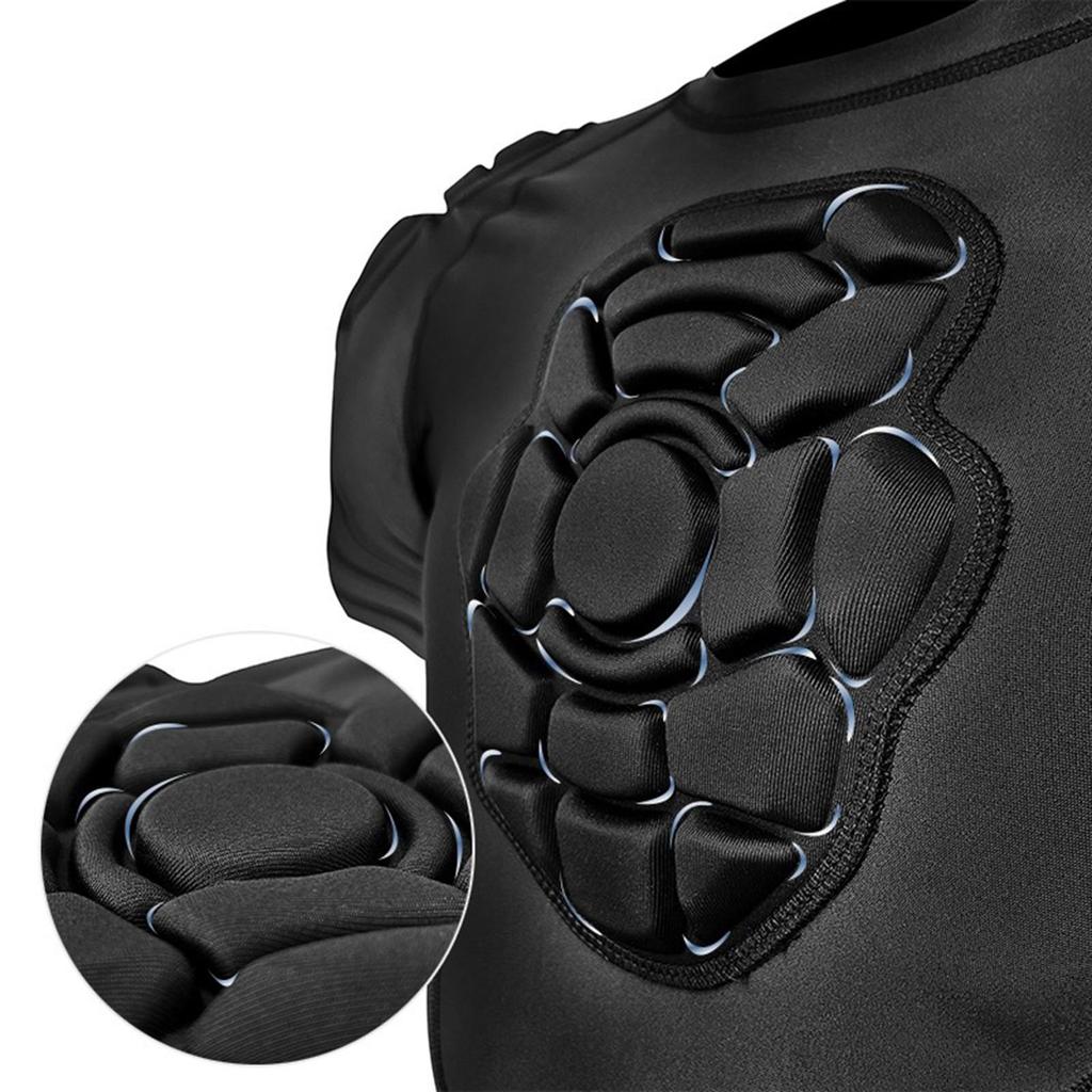 Men Padded Proctective Shirt Compression Rib Protector Protect Gear for Games Soccer Outdoor