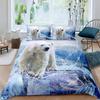 Polar Bear Duvet Cover Set King Queen Full Size Polyester Comforter Cover For Kids Boys Girls Wild Animals Pattern Bedding Set