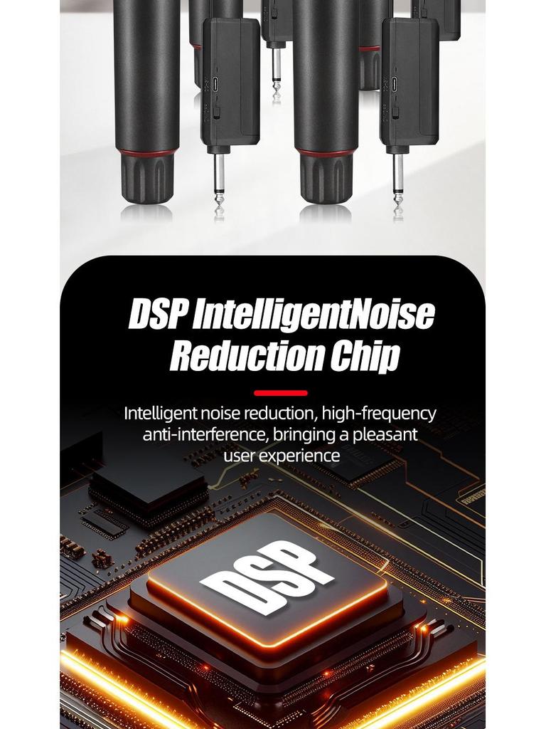Rechargeable Dual Wireless Microphone Set for Stage, Home, KTV, Outdoor Events, and Conferences