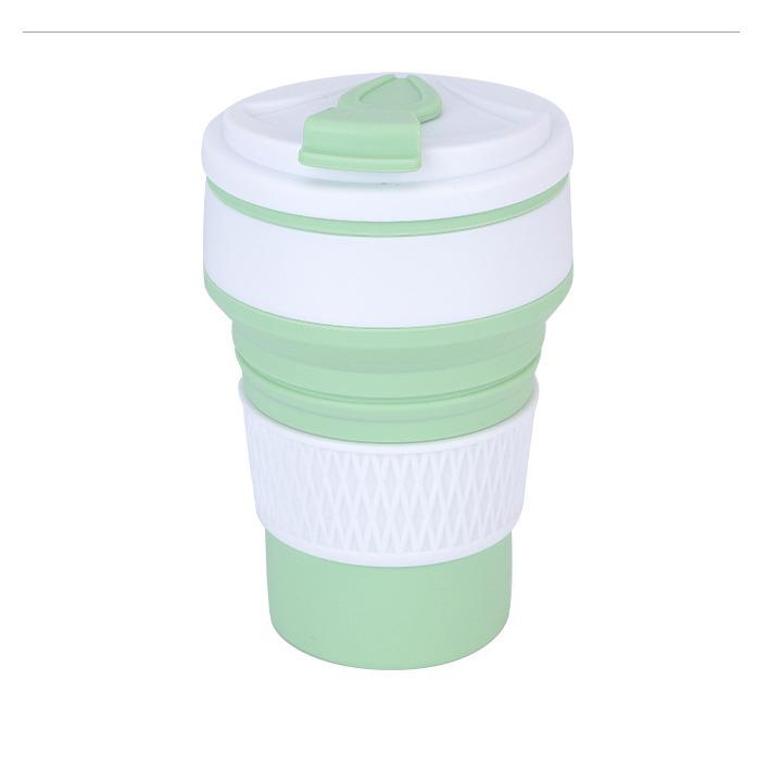 Creative Portable Folding Silicone Coffee Cup with Lid and Custom Logo