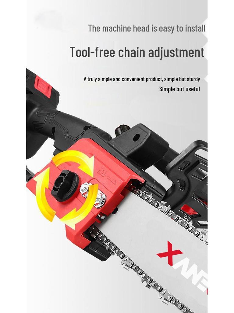 12" Brushless Cordless Electric Chainsaw - High-Power, Lithium Battery, Handheld, Ideal for Firewood and Outdoor Tree Felling.