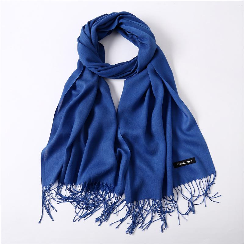 2024 Autumn And Winter Imitation Cashmere Scarf Solid Color Fashionable Versatile Warm Shawl Tassel Scarf