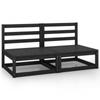 Day and Night - Day and Night Central Garden Sofas 2 Units Black Solid Pine Wood