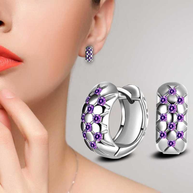 Sace Gems Classic Purple 3A Zircon Earrings for Women Wedding Party Gifts