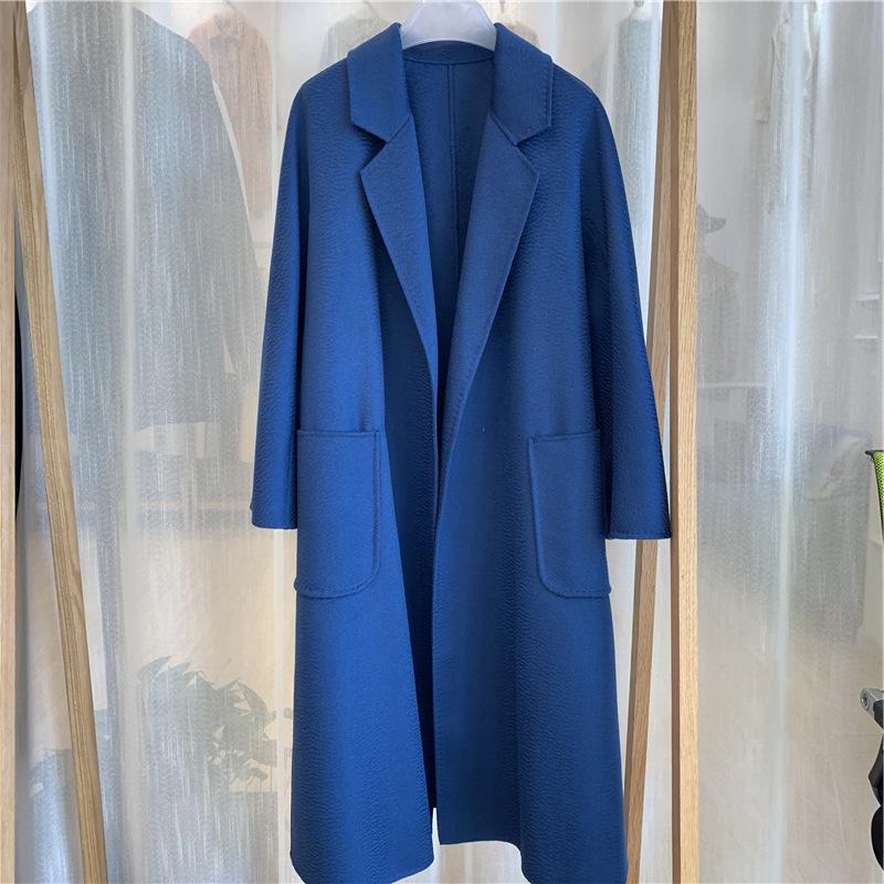 Пальто женское двустороннее кашемировое M Family с эффектом водной ряби, премиум-класса