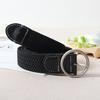 Women Canvas Jeans Belt No Punch-Free Design Wear-Resistant Braided Waistband Dress Shirt Tops Belt
