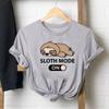 T Shirt Woman Female Women Sloth Cartoon Funny Trend 90s  Print Tee Top Fashion T Clothing Short Sleeve Graphic T-shirts