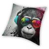 Monkey Headphones Sunglasses Dj Pillowcase Polyester Linen Velvet Creative Zip Decorative Pillow Case Home Cushion Cover