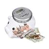 TWODAYS Transparent Pig Piggy Bank Digital Counter Save Bills and Coins Automatic Calculation Bank Clear