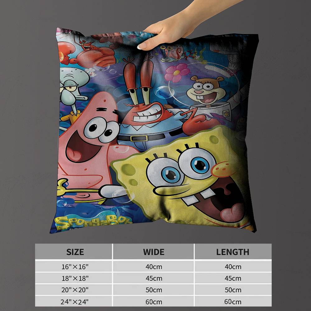 Cartoon Cute SSpongeBob Maple Design Cushion Cover Happy Autumn Harvest Decor Holiday Decorati Pillow Cover