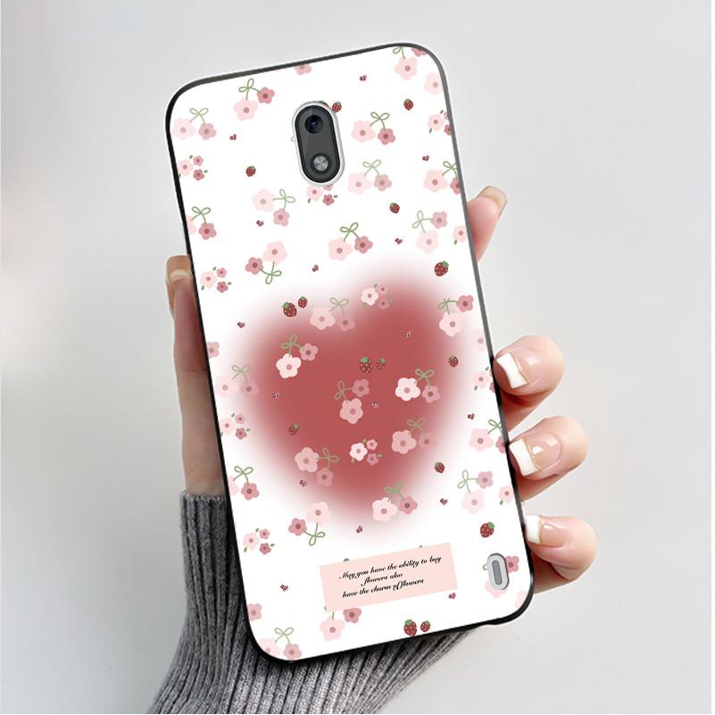 Чехол с рисунком для Nokia 2 / Nokia 2.2 / Nokia 2.1 Fundas Мягкий силиконовый Черный корпус Чехол Милый Цветочный Мультяшный Корпус Capa