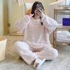 Oversized Plush Pajamas Set Women's Coral Fleece Autumn Winter Warm Home Clothes Sweet Long Sleeves Loose Thickened Outwear