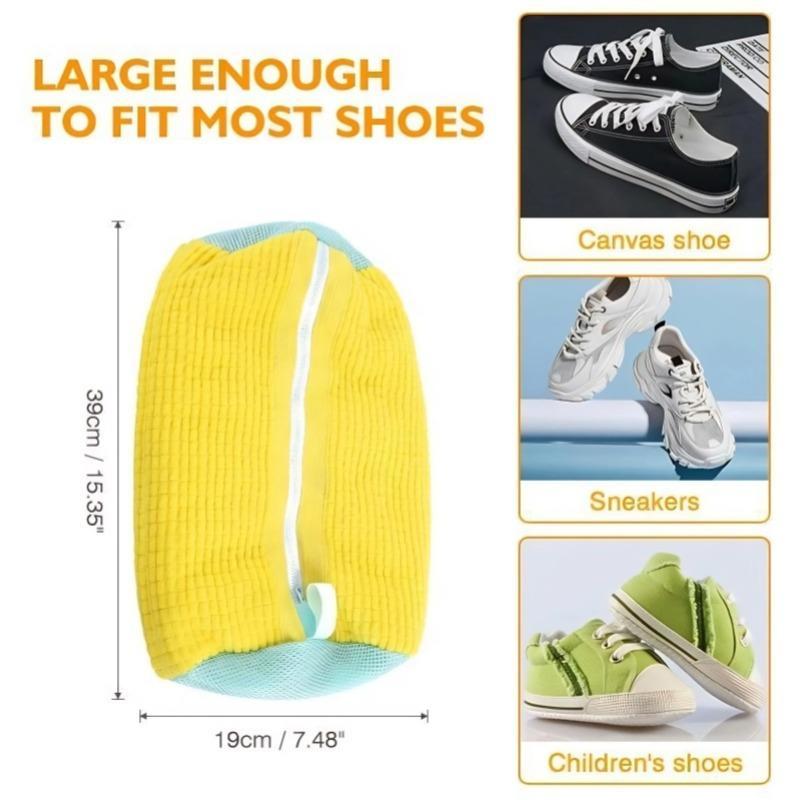 Portable Shoe Washing Bag Zipper Closure Anti-deform Reusable Anti-Tear Shoe Laundry Bag Home Supplies