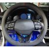 Для Hyundai Elantra 2017-IONIQ Veloster Carbon Fiber Look салон автомобиля рулевое колесо отделка крышка наклейка кнопка рамка авто