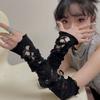 Lace Punk Gloves Lolita Sunscreen Sleeve DIY Fingerless Mittens  Women Girls