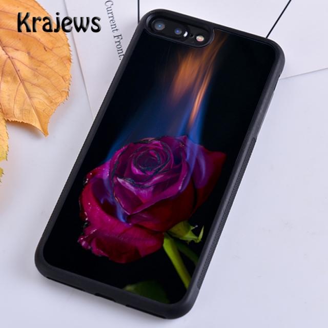 Мягкий чехол для телефона Krajews Burning Love Rose для iPhone 14 5 SE 6s 7 8 plus XR XS 11 12 13 pro max Samsung S21 S22ultra Plus