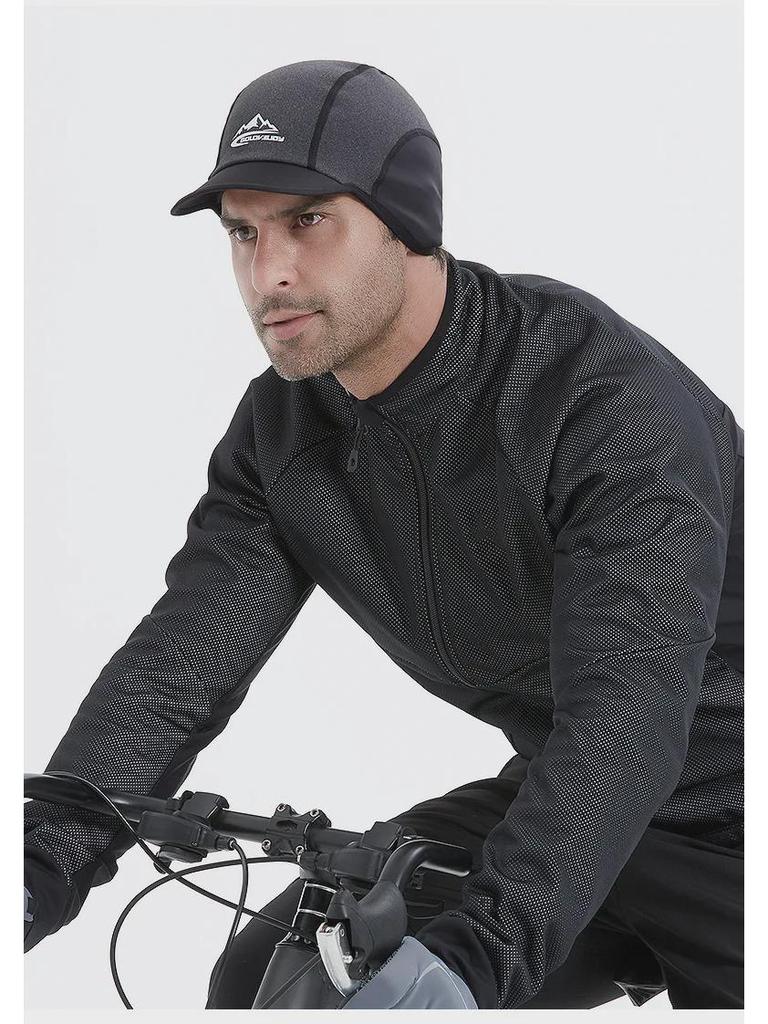 Кепка для зимних видов спорта и велоспорта: Водонепроницаемый, ветрозащитный, светоотражающий, теплый, с защитой ушей, дизайн «утконос» с немецким бархатом (Модель DMZ46)