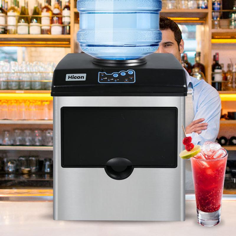25KG Commercial Ice Maker, Small Barrel Water Round Ice Machine for Milk Tea Shops and Home Use