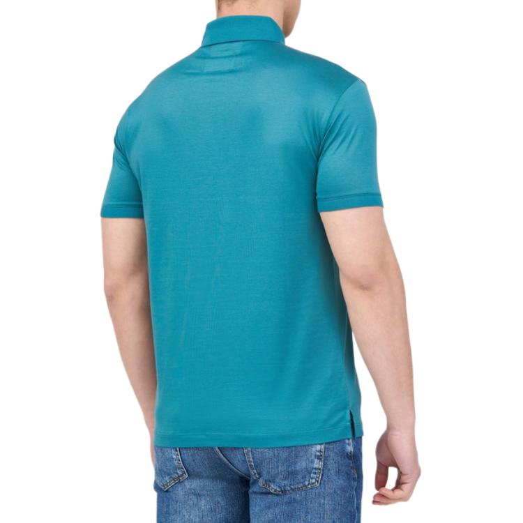 Emporio Armani Однотонная футболка-поло с коротким рукавом и воротником-поло Мужские топы Зеленый 8N1F98-1JUVZ-0779