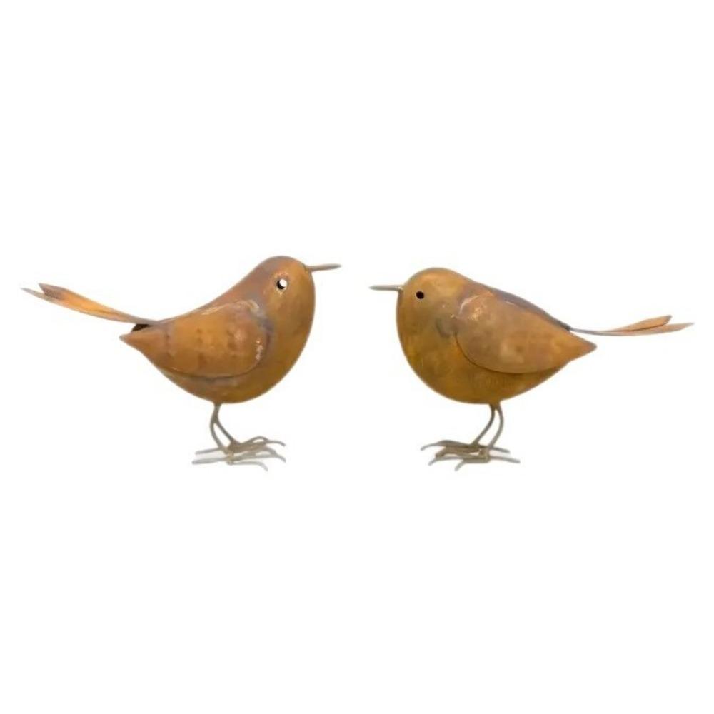 Rustic Metal Bird Sculptures Funny Retro Bird Statue Small Bird Figurine Bird Enthusiasts Gift