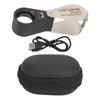 10X Jewelers Loupe Rechargeable Foldable Jewelry Pocket Magnifying Glass with 6 LED Lights and 7 UV
