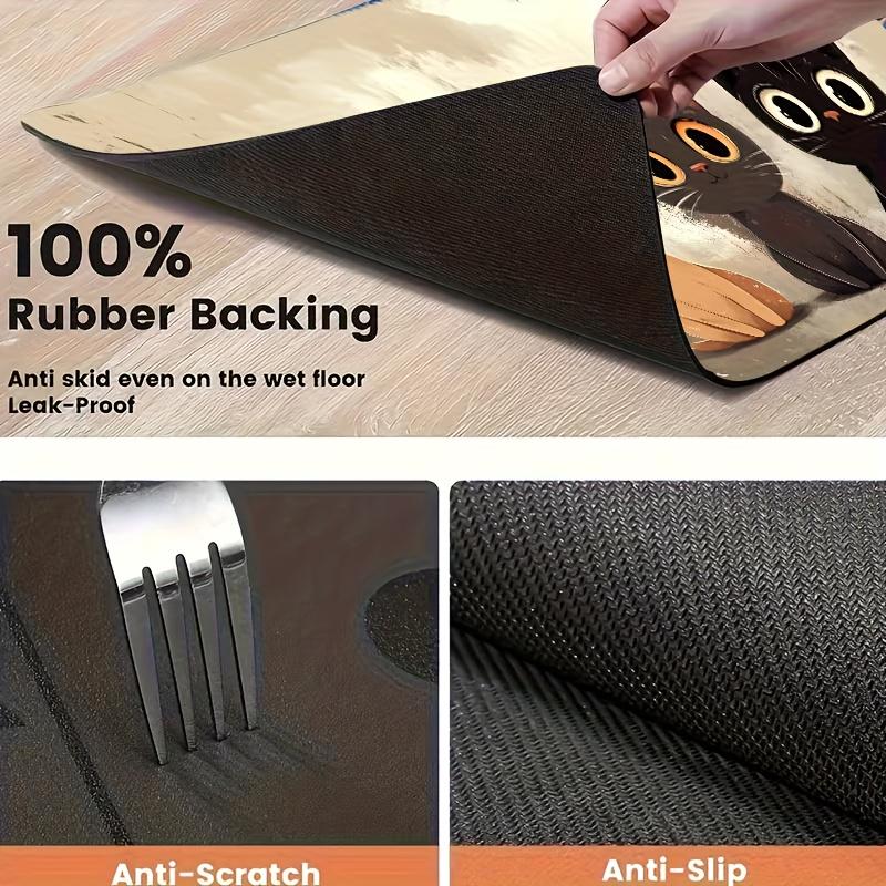 1 Милый кошачий узор, коврик для питомца, легко чистится и прочный, быстросохнущий, впитывающий коврик для кормления с нескользящей основой, высококачественный коврик для кормления кошки, коврик для кормления питомца