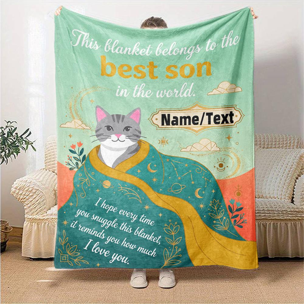 Blanket Best Son Blanket Warmthful Decor Great For Sofa Couch Office Bed Picnics Four Seasons Multipurpose Digital Print Birthday Christmas Gift