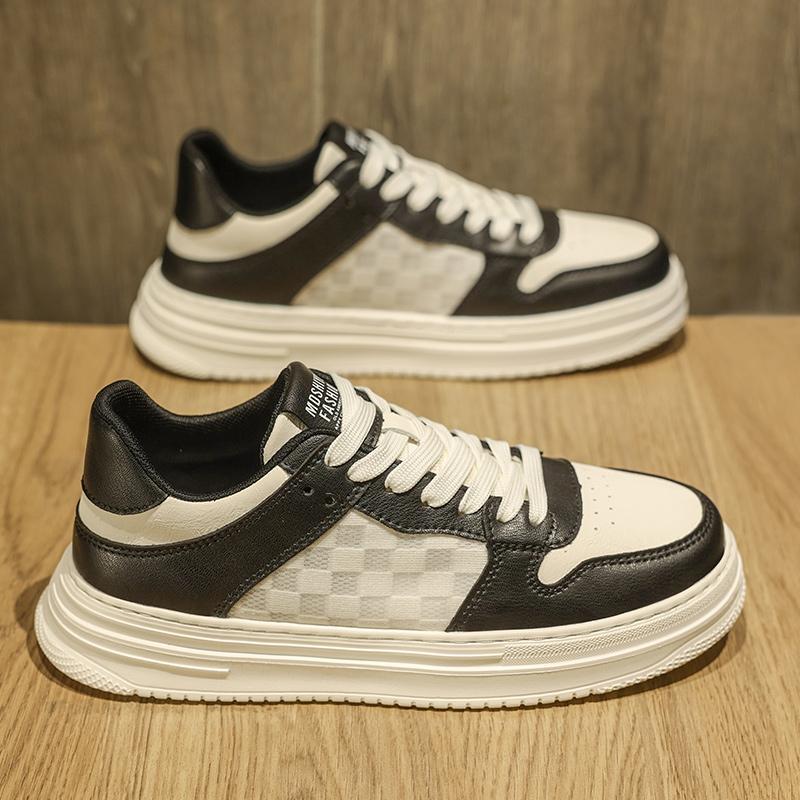 Autumn feeling white board shoes casual leather shoes sports thick sole increase