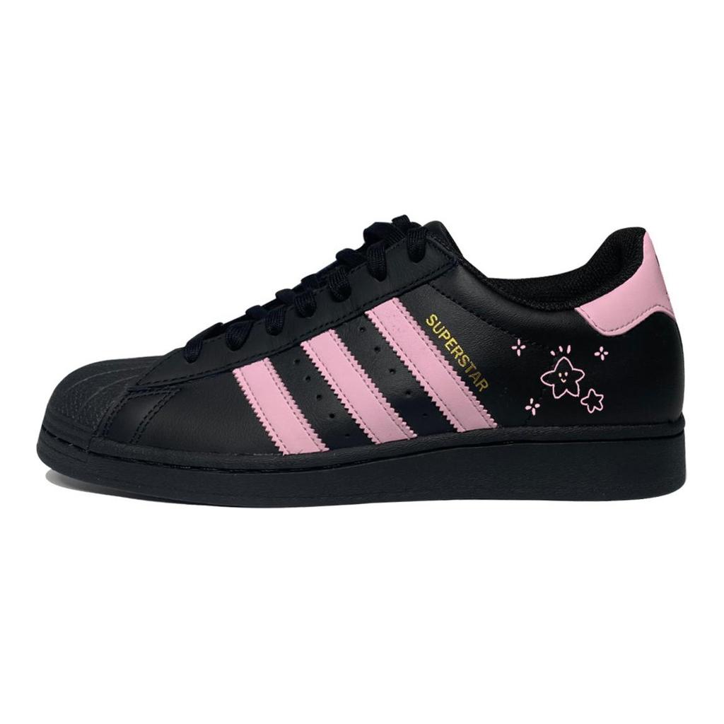 adidas Оригинальные SUPERSTAR Низкие Скейтбордические Кроссовки Унисекс Черные Розовые EG4959(Команда551-)
