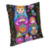 Matryoshka Doll Russia Square Pillow Cover Home Decorative Russian Folk Art Cushion Cover Throw Pillow Car Doublesided Printing
