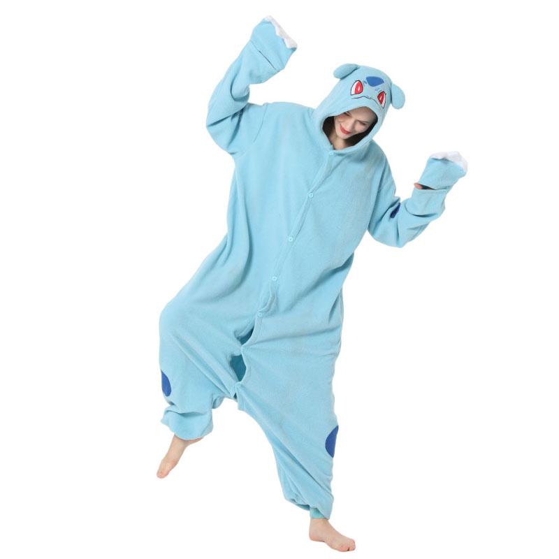 Funny Monkey Bear Cat Jumpsuit Onesie for Adults Cartoon Kigurumi Pajamas for Halloween Jumpsuits Pijama Women Men Cosplay Costume