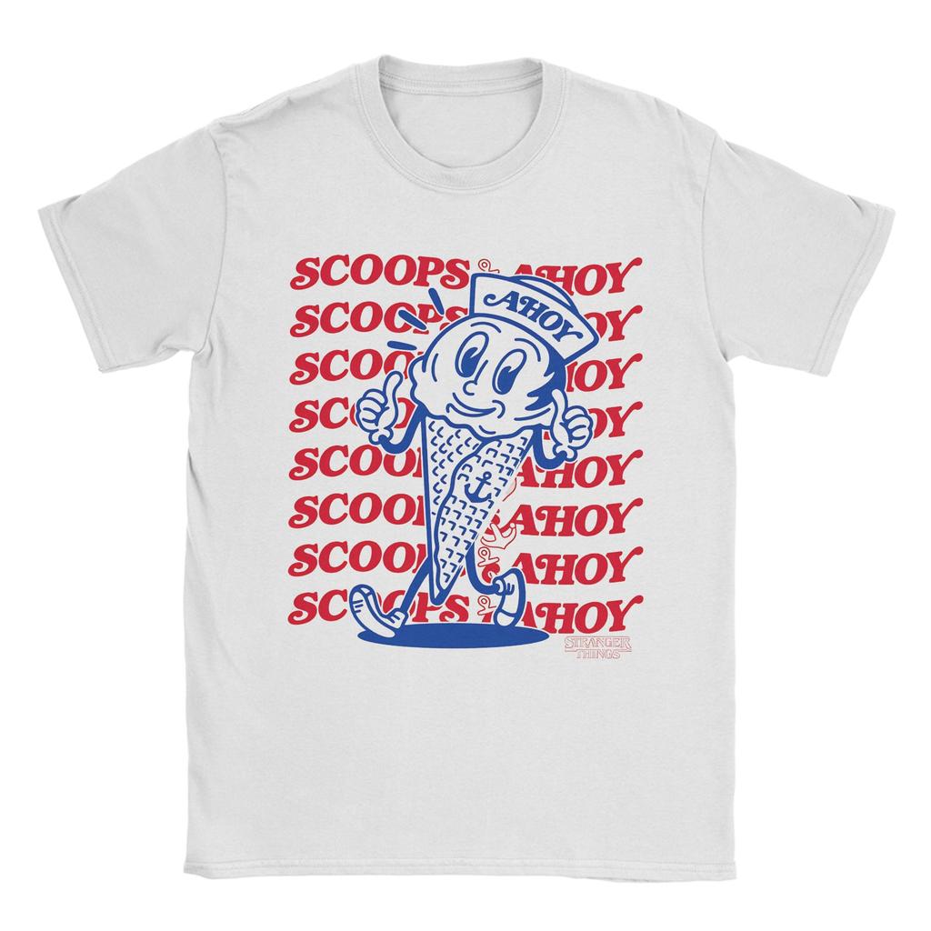 Summer Scoops Ahoy Ice Cream Mascot Hip Hop T Shirts Cotton Tshirt for Couple YK Funny Loose Short Sleeve Clothes