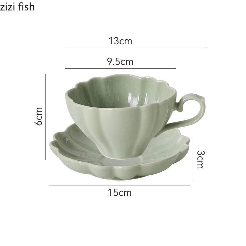 Однотонная керамическая кружка в форме цветка, красивая кружка для кофе, офисная кружка для молока, чашка для завтрака, чашка для напитков, бытовые стаканы для воды