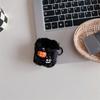 For Apple AirPods with Wireless Charging Case (2019)/AirPods with Charging Case (2019)/(2016) Case Halloween Pumpkin Bat Fluffy TPU Cover
