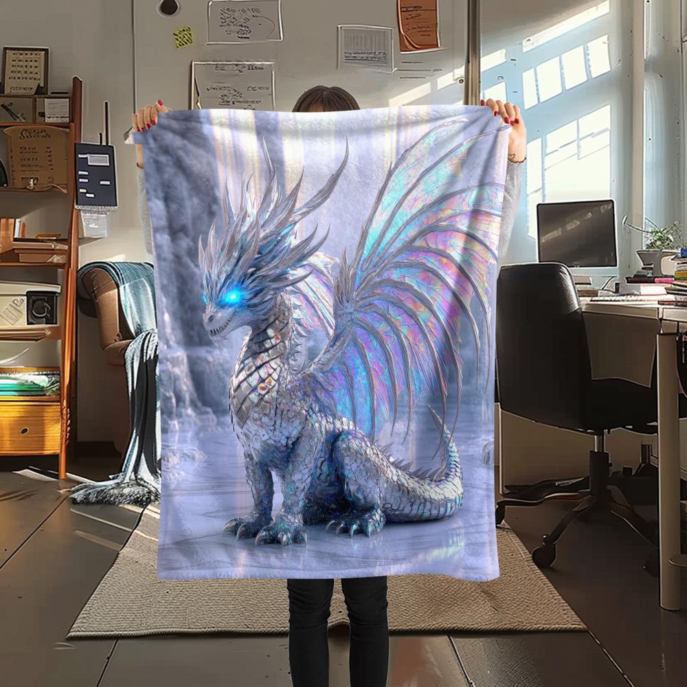Winged Dragons Print Flannel Blanket, High quality Comfortable for All Seasons, Home Decor, Warmth and Comfort