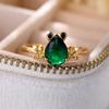 Симпатичное кольцо с зеленым цирконом и лягушкой для женщин, уникальное кольцо с изображением животного цвета желтого золота, персонализированные ювелирные изделия
