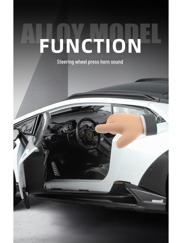 1:18 Alloy Series Lamborghini Bull Sound Light Model Car Toy