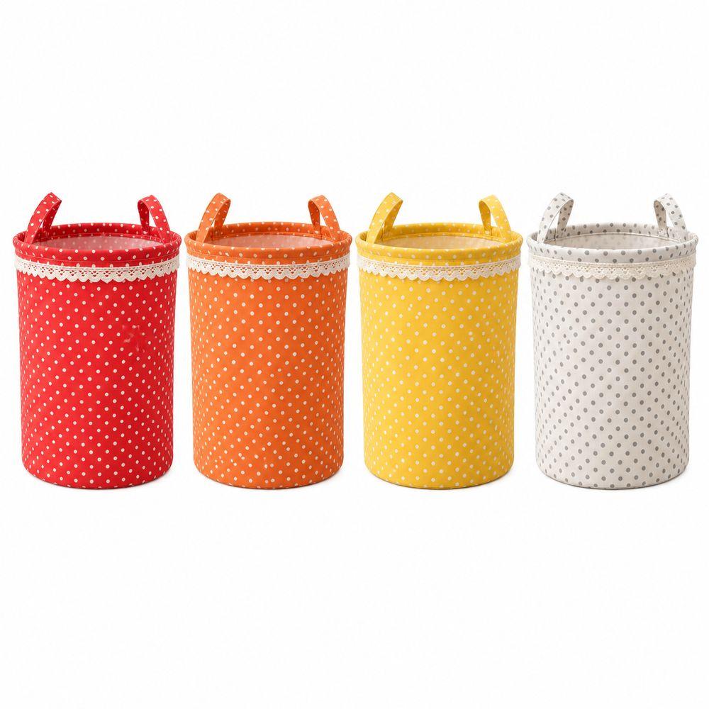 Polka Dot Storage Basket Cotton Linen Laundry Basket Fashion Laundry Hamper Bedroom