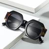  Fashion Polygon Square Double Color Women Sunglasses Vintage Orange Gradient Shades UV400 Men Punk Sun Glasses