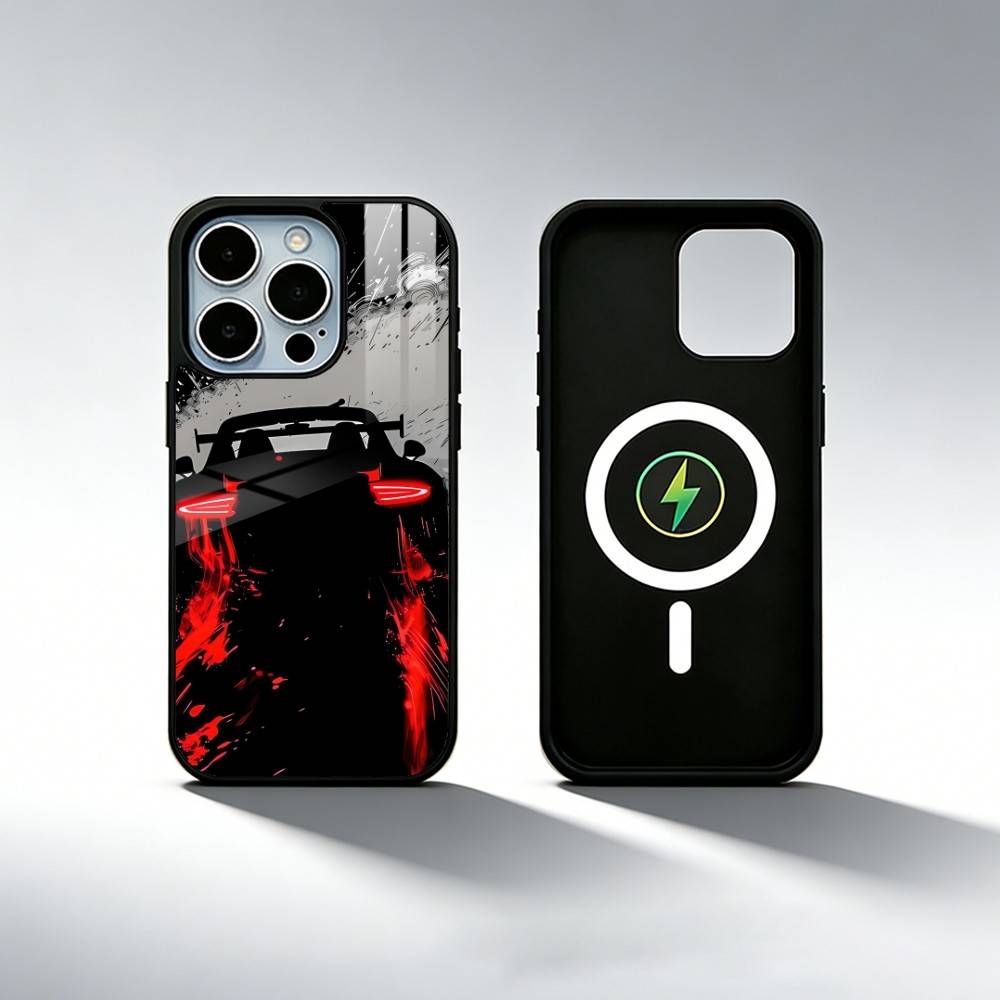 Чехол для телефона R8 Supercar для iPhone X, Xs, Xr, Xs 17,16,15,14,13,12,11 Plus,Pro Магнитный с беспроводной зарядкой Magsafe