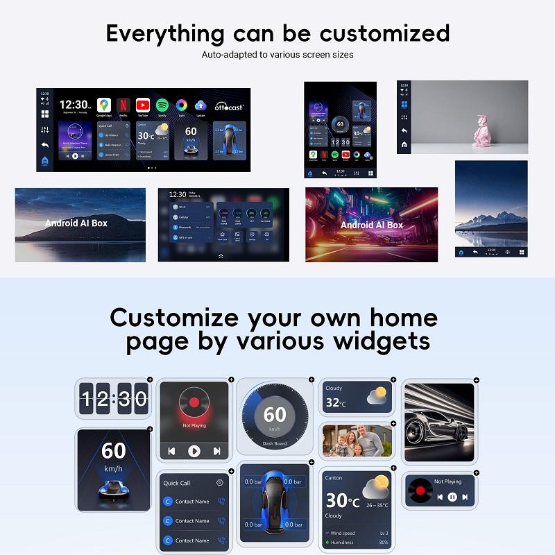 CarPlay TV AI Мультимедийная коробка 8 ГБ + 128 ГБ, Беспроводной адаптер Android с функцией вывода HDMI